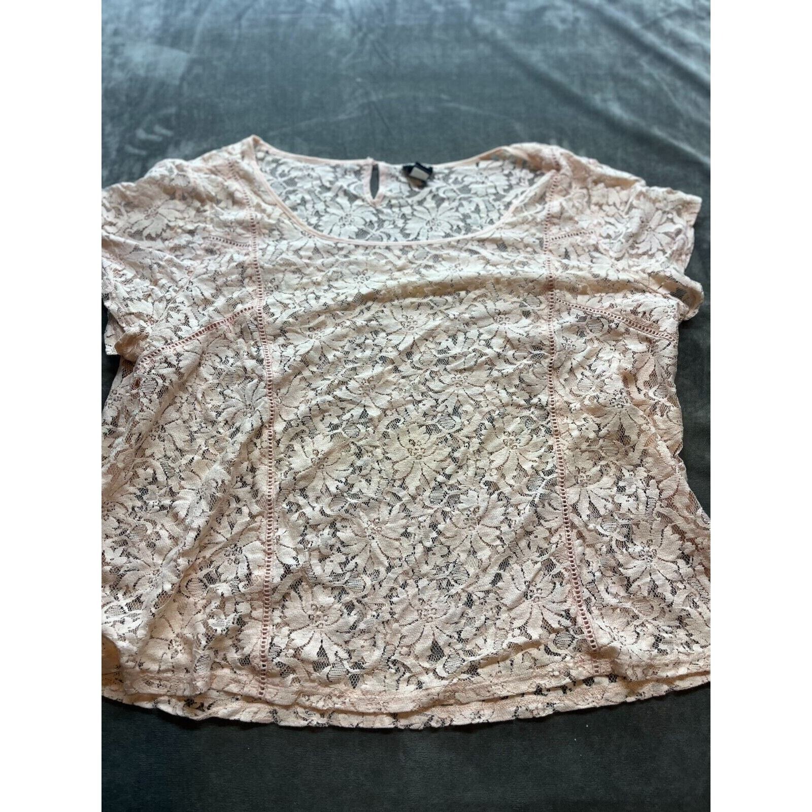 Torrid Pink Cap Sleeve Top Shirt Lace Women's Size 2